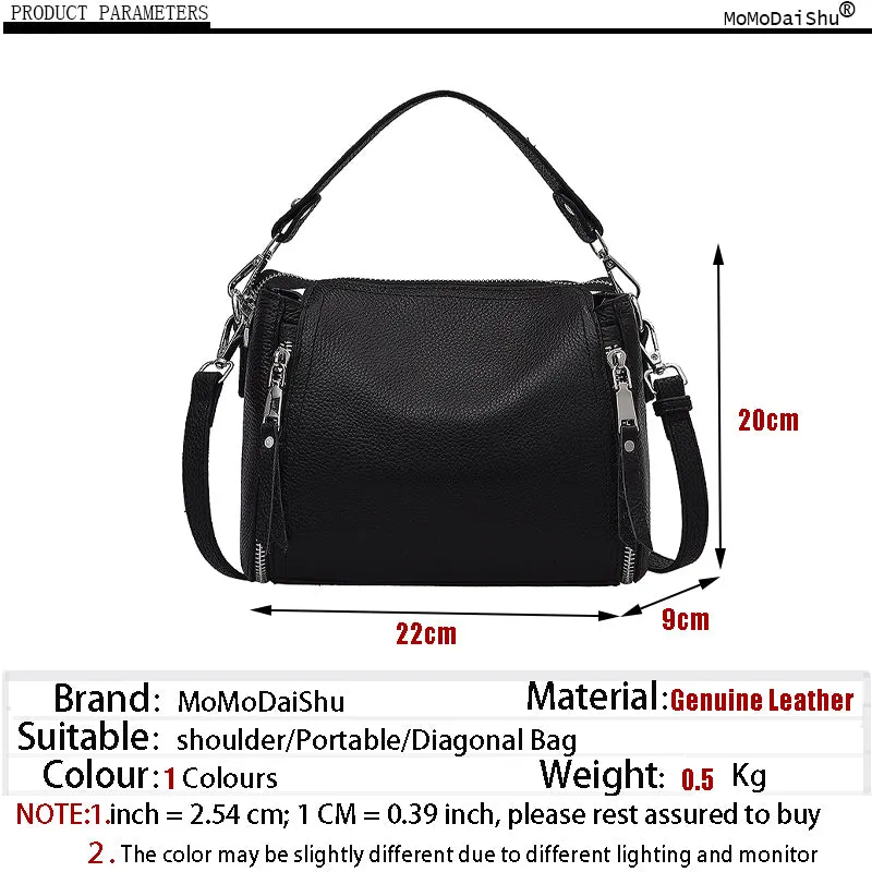 2023 New Genuine Leather Handbag Designers Women Messenger Bags Females Bucket Bag Leather Crossbody