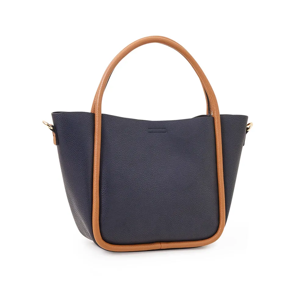 Accessorize London Navy Contrast Piped Handheld Bag