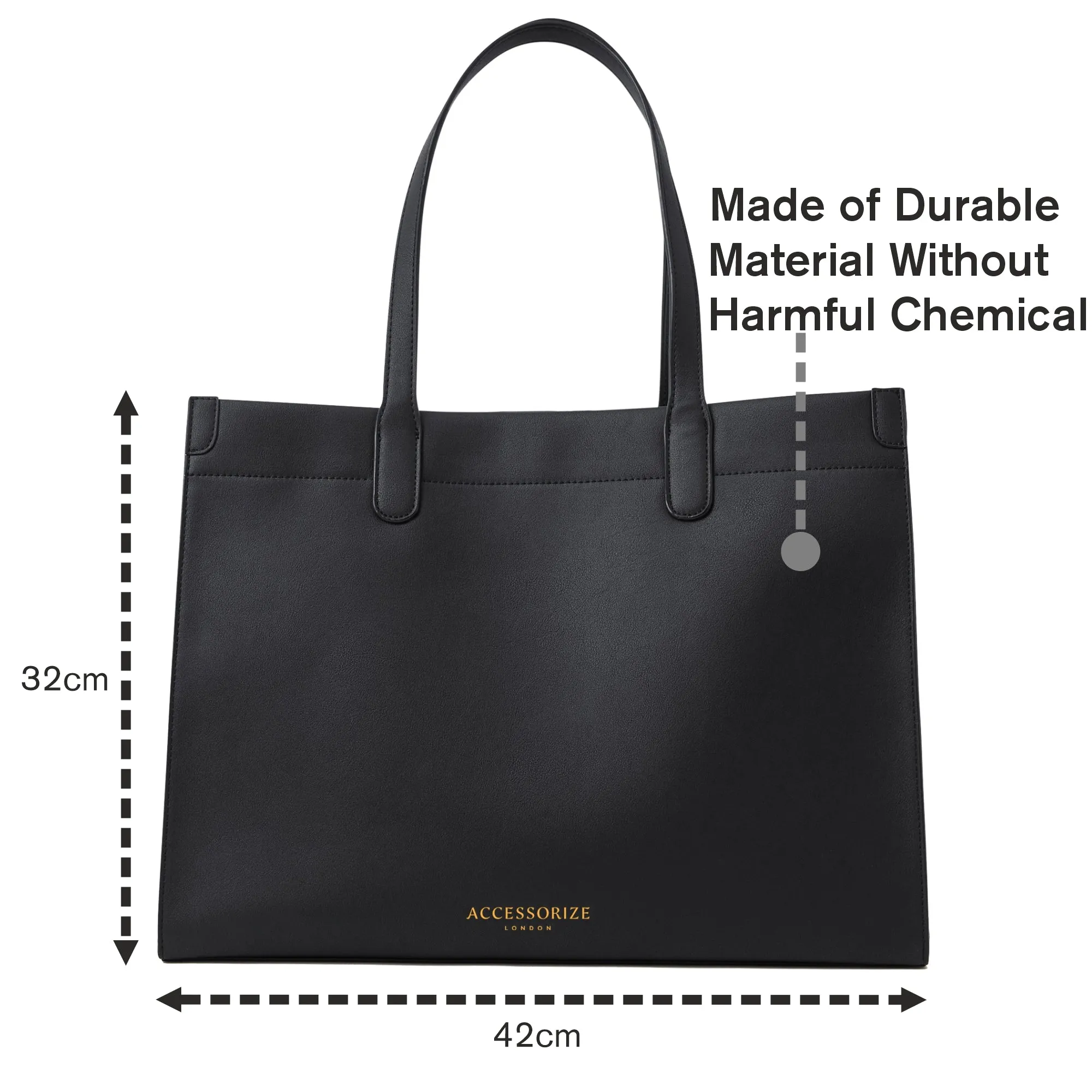 Accessorize London Women's Black Laptop Tote Bag