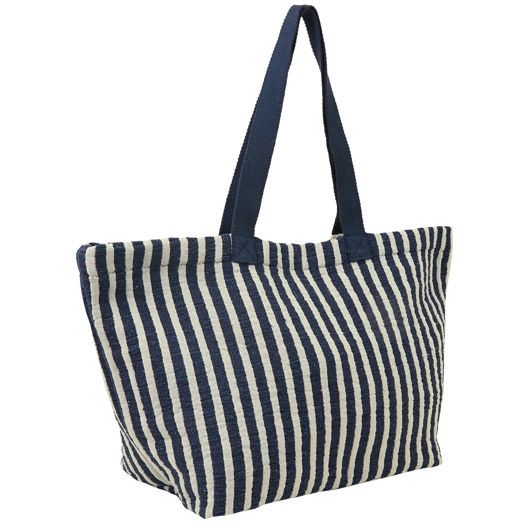 Accessorize London Women's Navy Blue Stripe Tassel Tote Bag