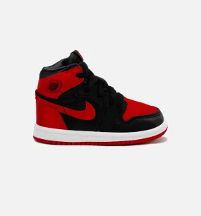 Air Jordan 1 Retro Hi OG Satin Bred Infant Toddler Lifestyle Shoe - Black/Red Free Shipping