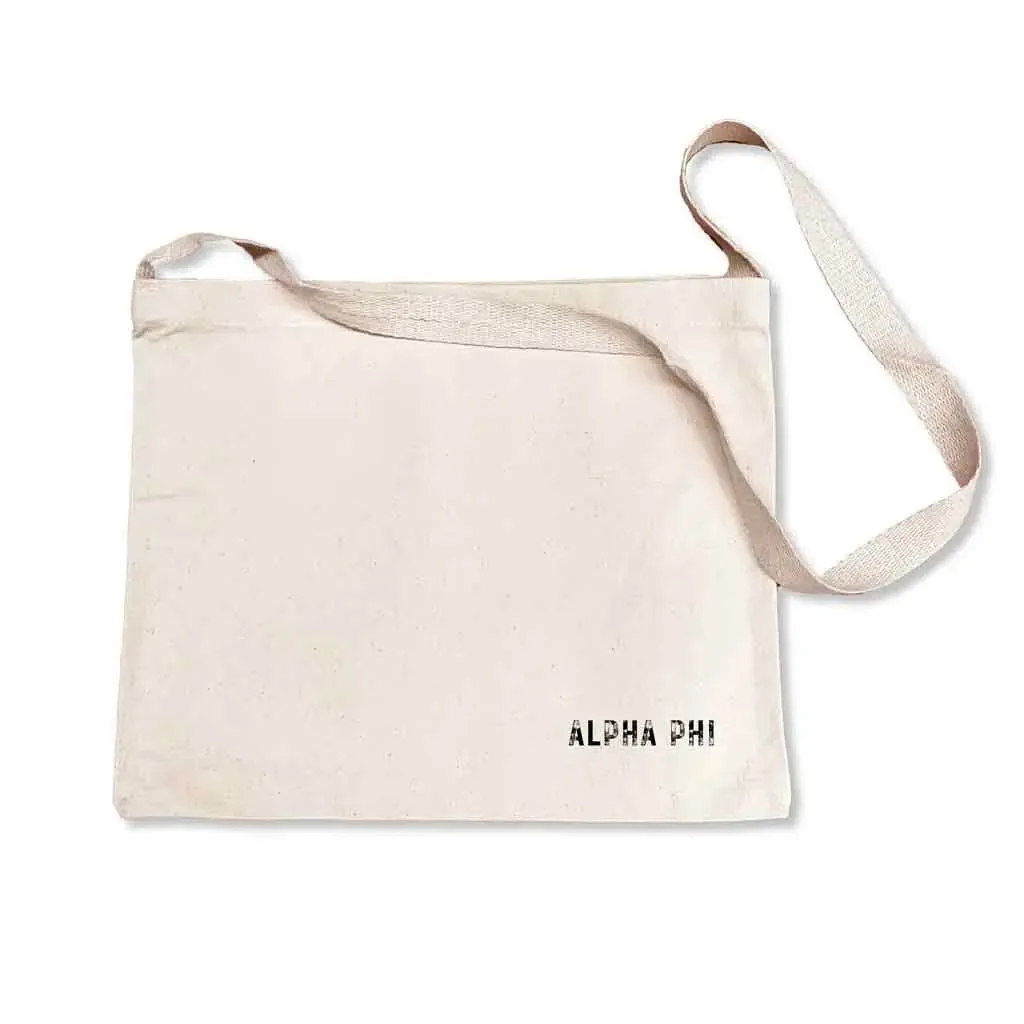 Alpha Phi Sorority Messenger Bag with Cross Body Strap