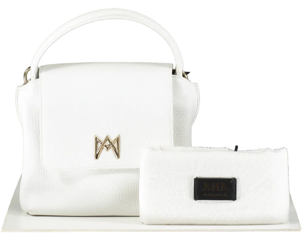 Ama By Anastasiia M. White Soft Leather Bag