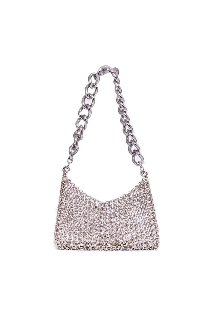 AMATA SILVER CHAIN SHOULDER BAG