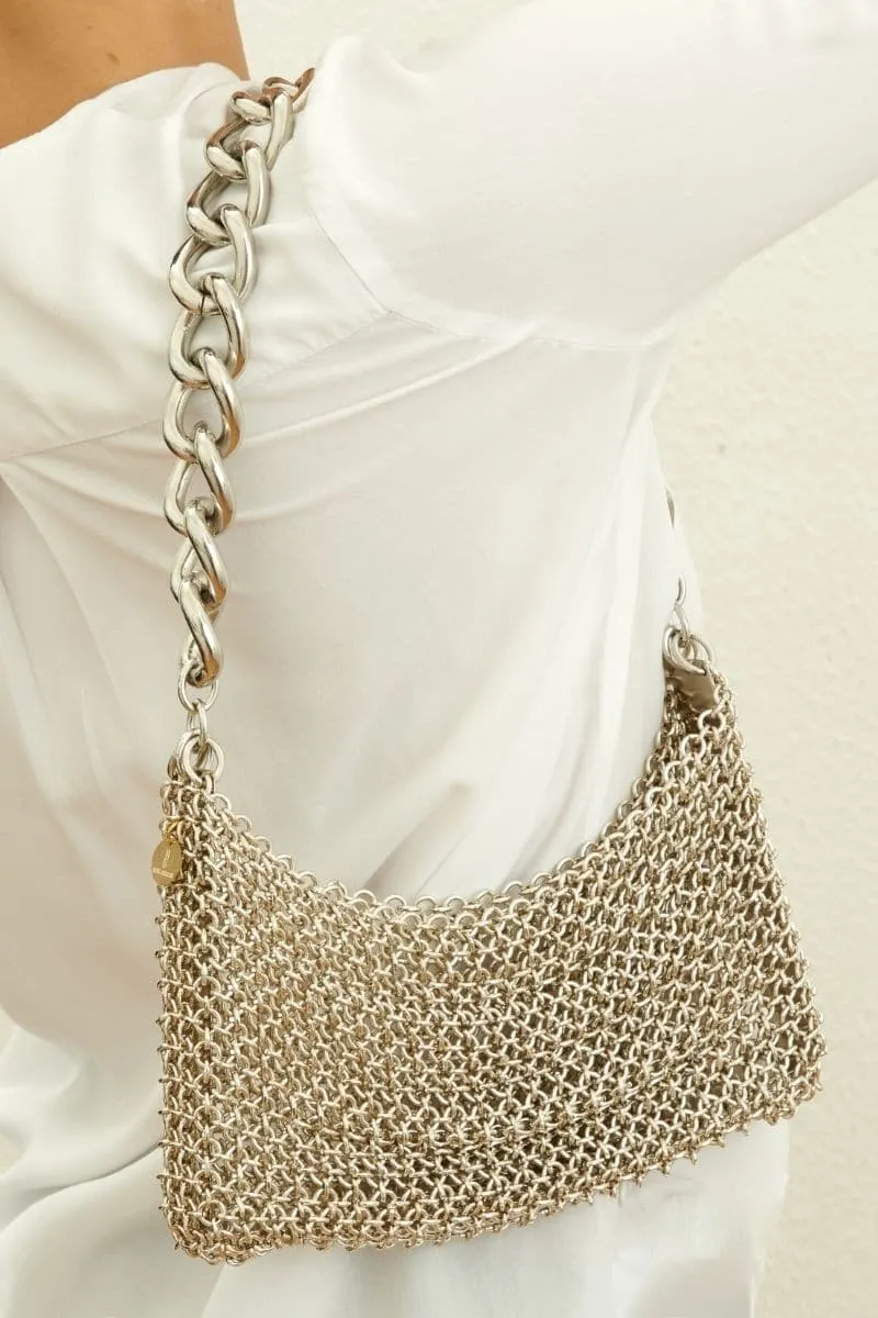 AMATA SILVER CHAIN SHOULDER BAG