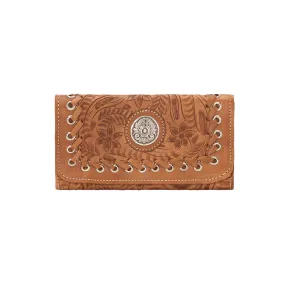 American West Harvest Moon Natural Tan Leather Trifold Wallet