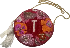 Anthropologie Multicoloured Beaded Floral Round Bag UK One Size