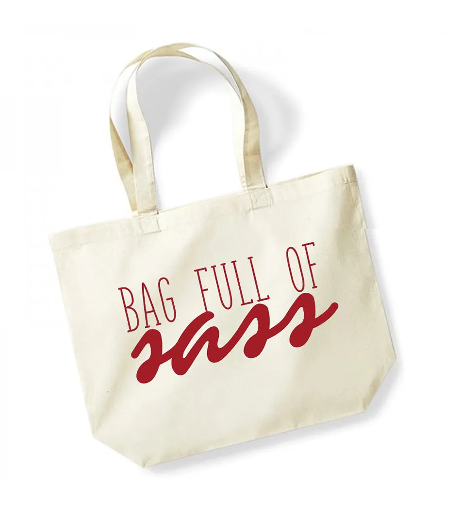 Bag Full Of Sass - Large Canvas Tote Bag