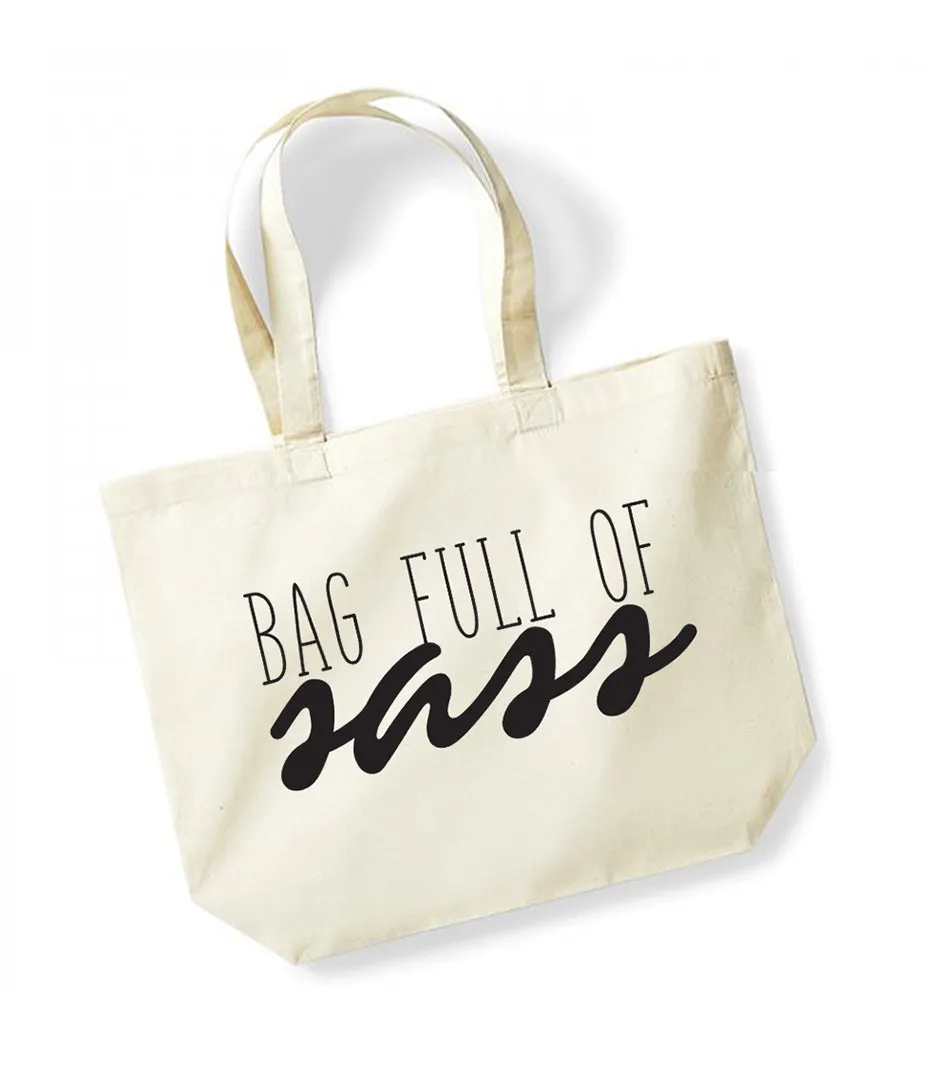 Bag Full Of Sass - Large Canvas Tote Bag