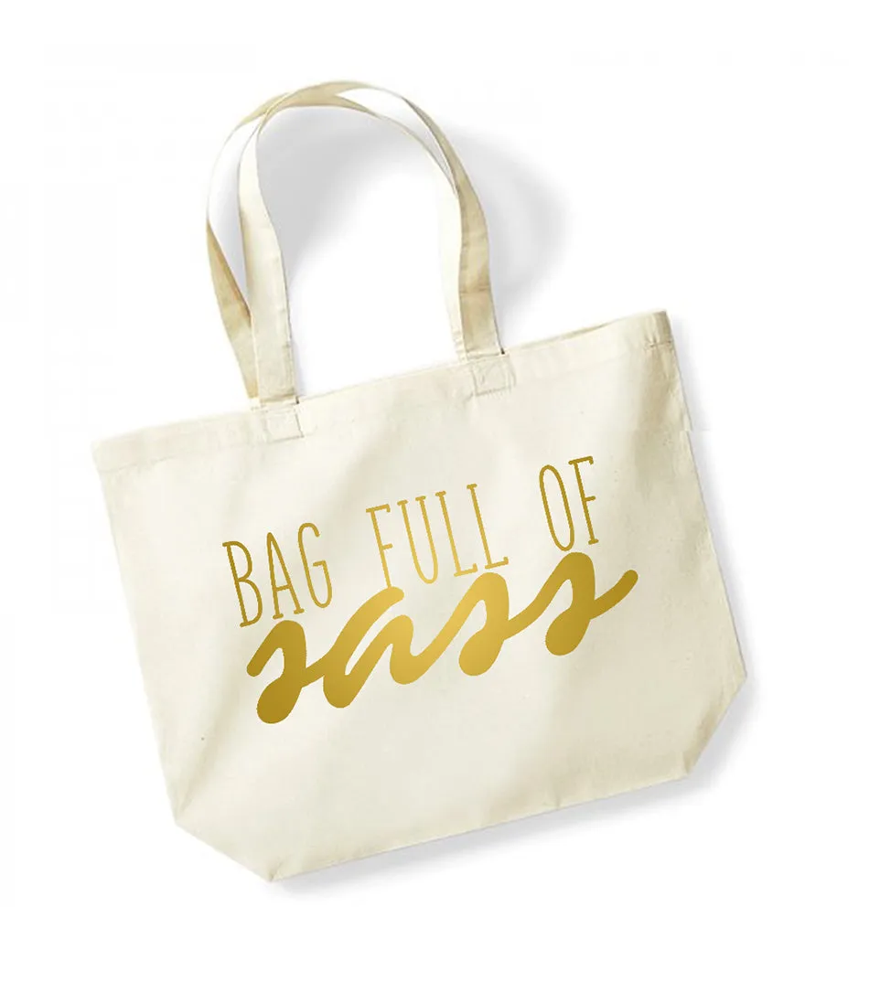 Bag Full Of Sass - Large Canvas Tote Bag