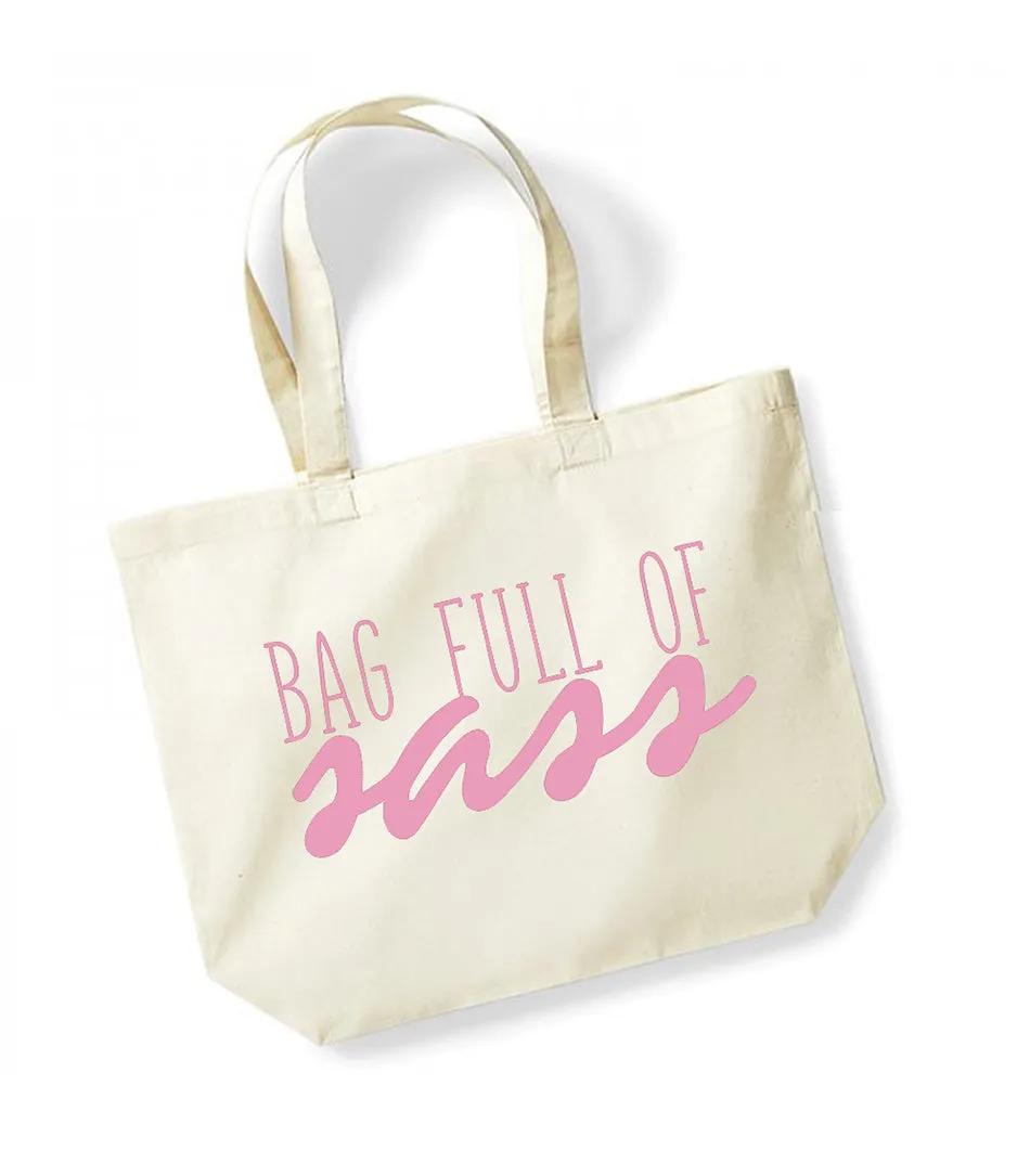 Bag Full Of Sass - Large Canvas Tote Bag