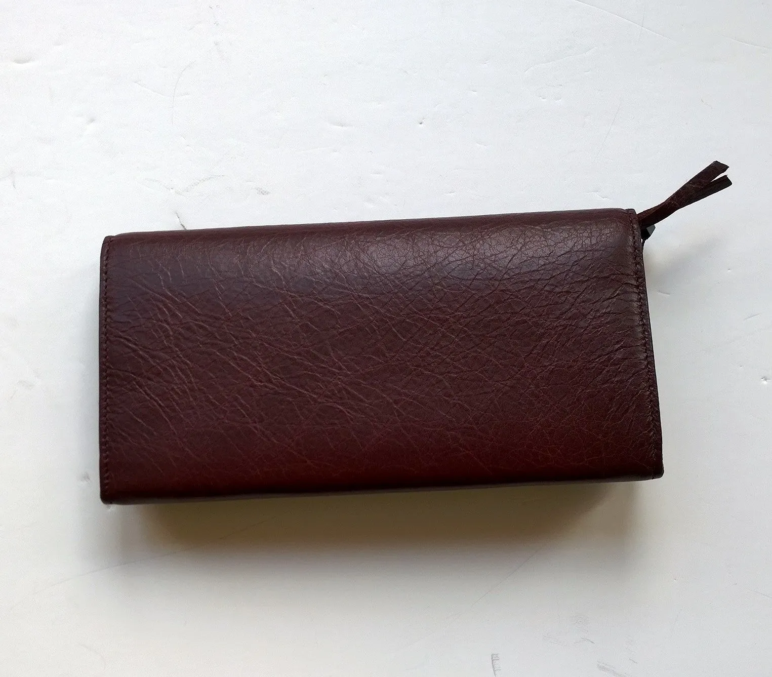 Balenciaga Burgundy Leather Moto City Classic Wallet