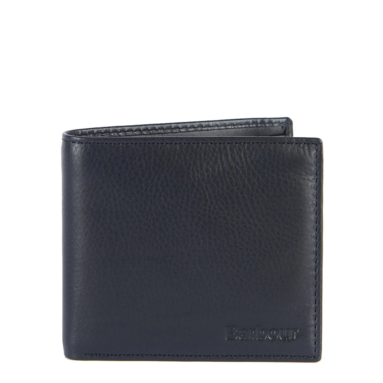 Barbour Colwell Leather Billfold Wallet Carbon