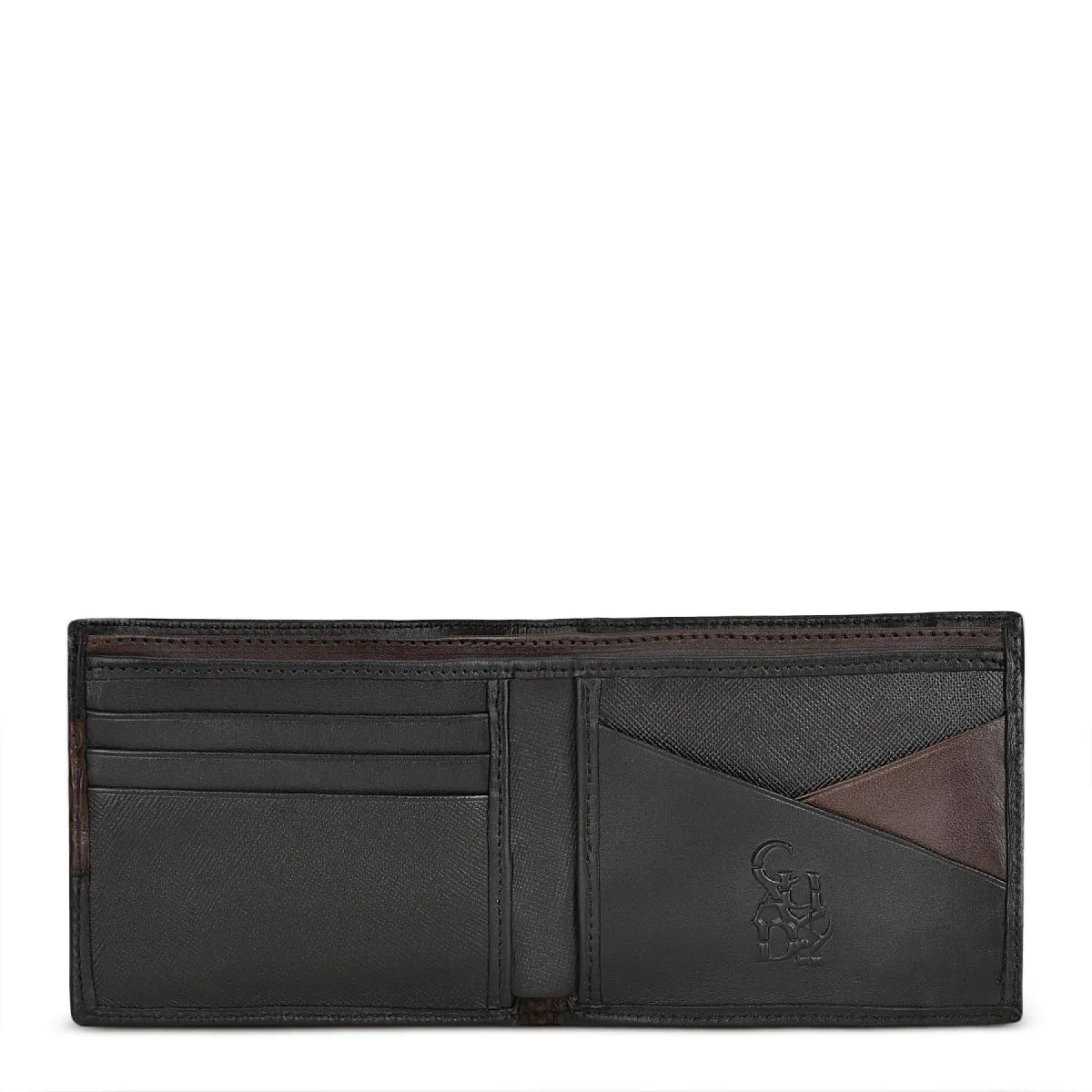 BC009FP - Cuadra chocolate classic exotic/fuscus bifold wallet for men.