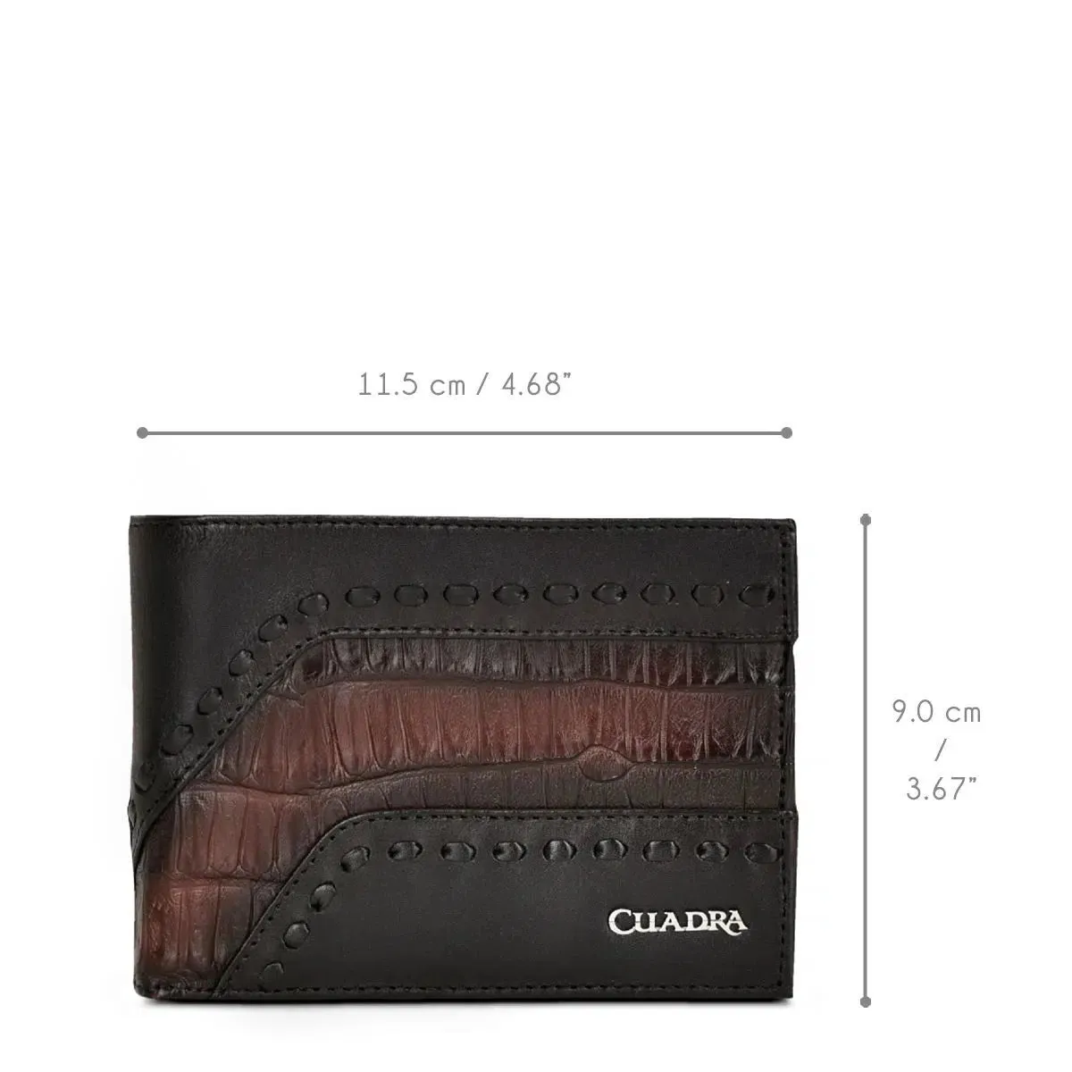 BC009FP - Cuadra chocolate classic exotic/fuscus bifold wallet for men.