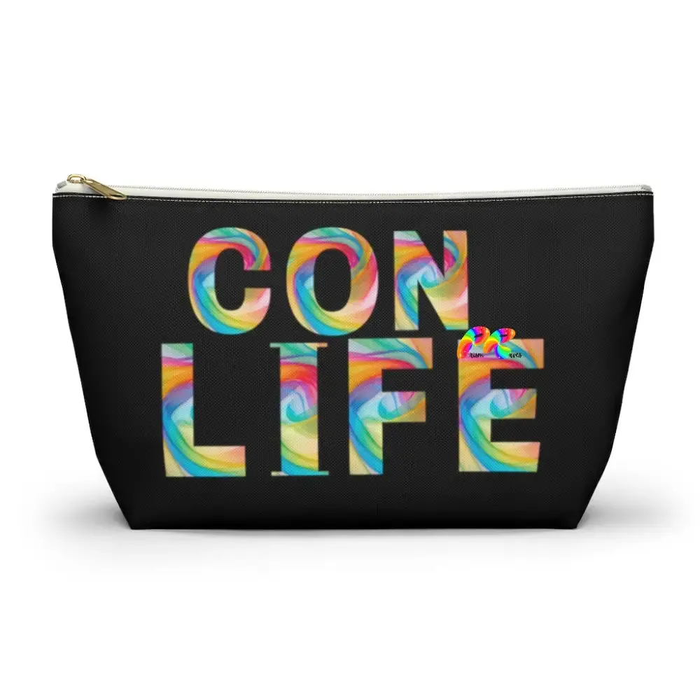 Black "Con Life" Makeup Bag