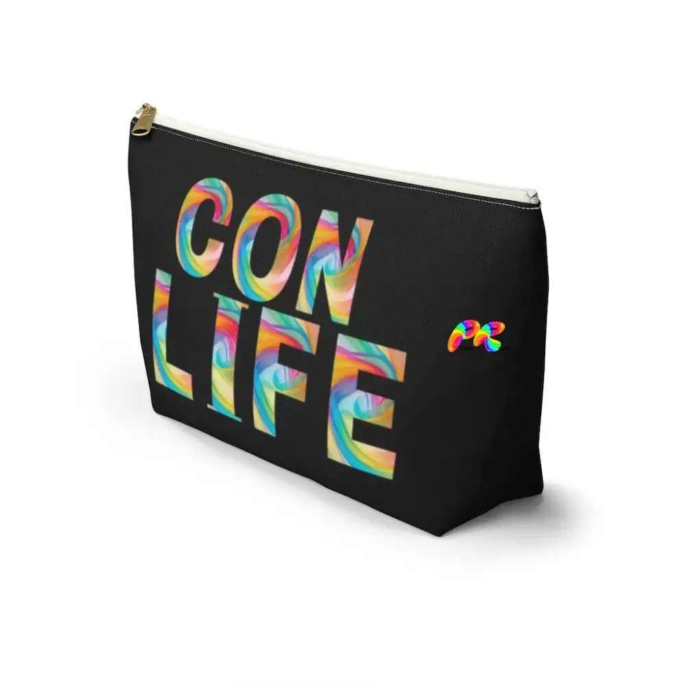 Black "Con Life" Makeup Bag