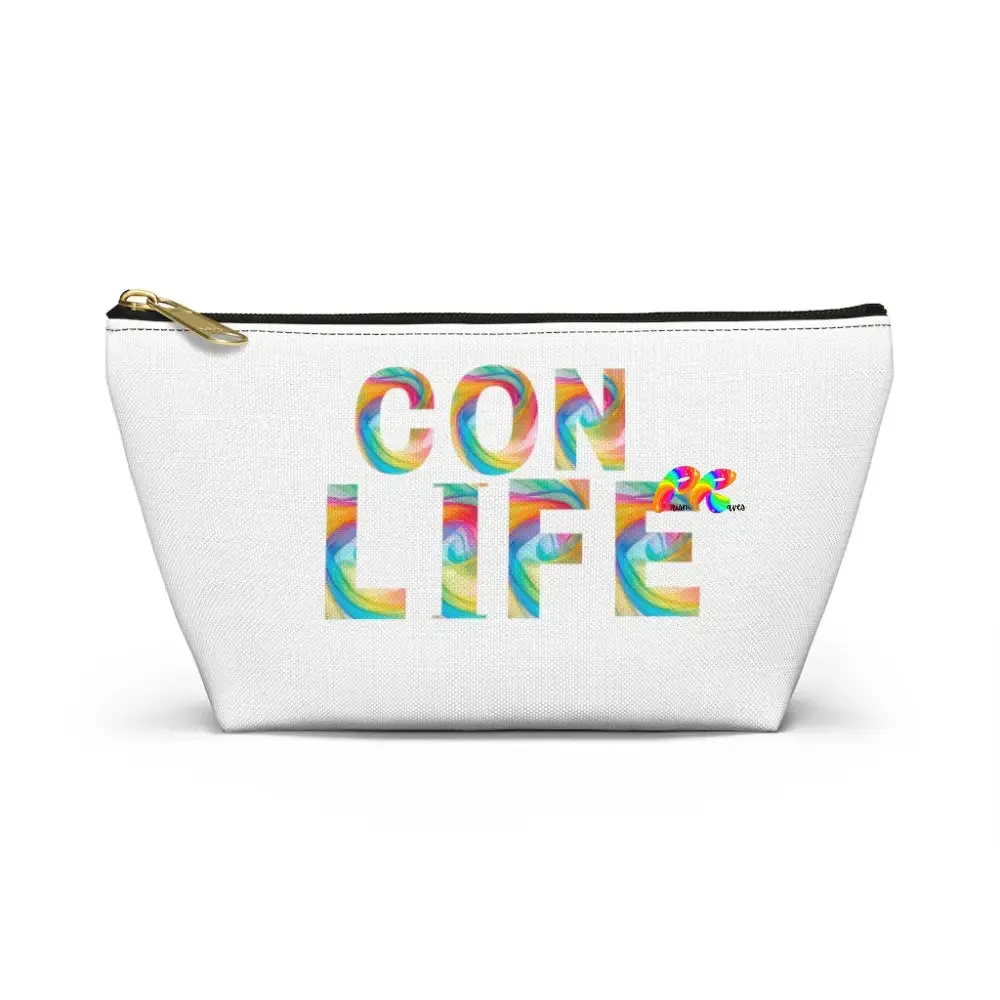 Black "Con Life" Makeup Bag