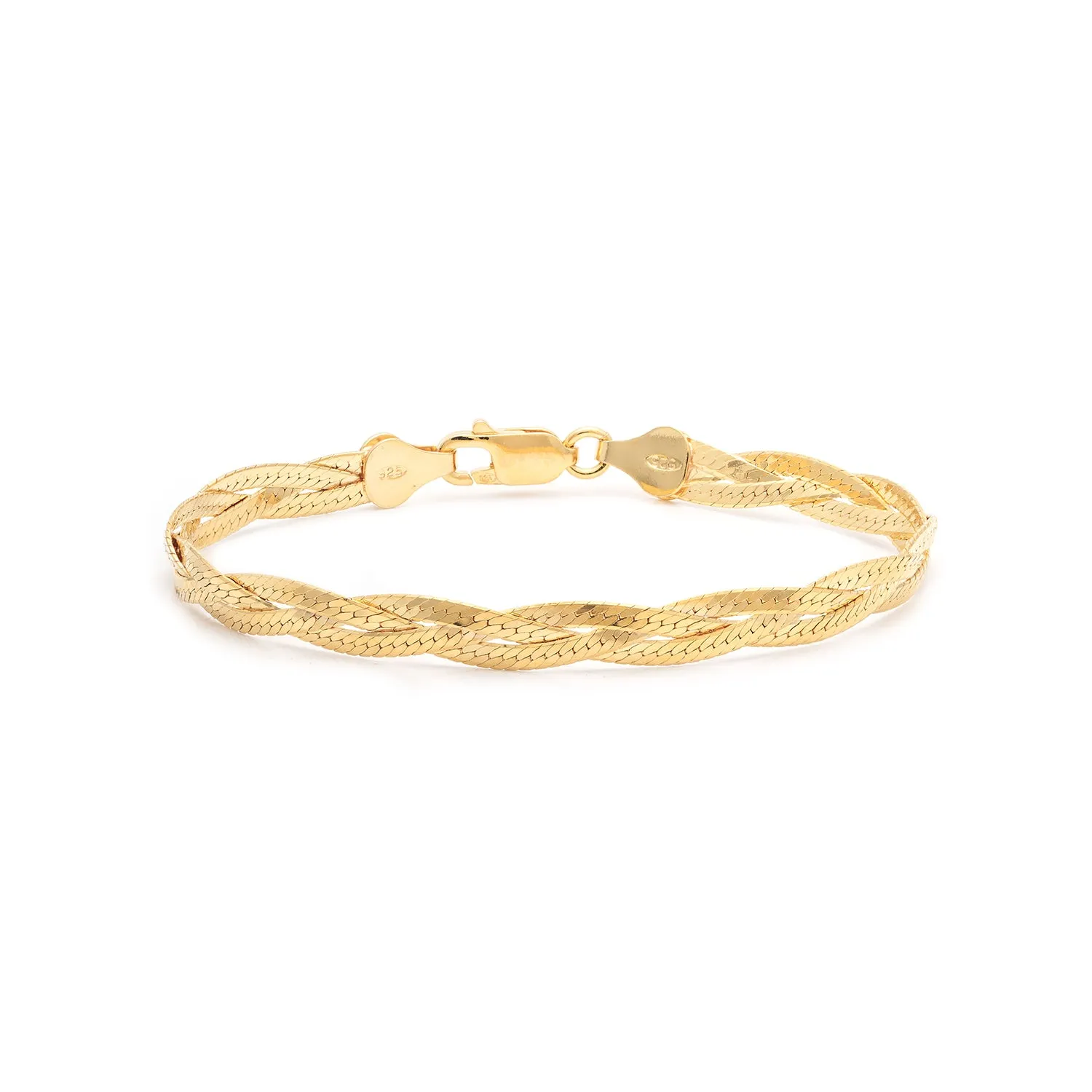 Braided Herringbone Bracelet | Gold