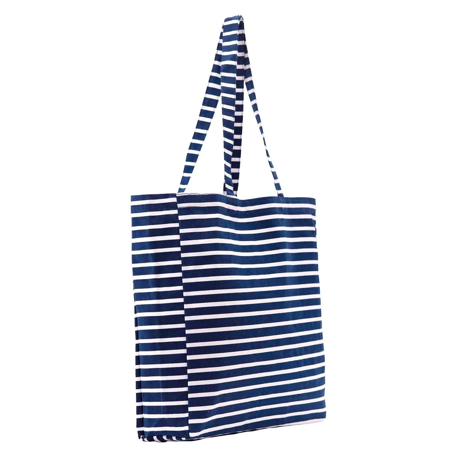 Breton Stripe Little Shopper Tote Bag - 100% Cotton