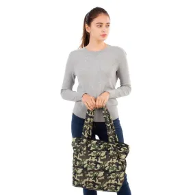 Camouflage Print Padded Tote Bag