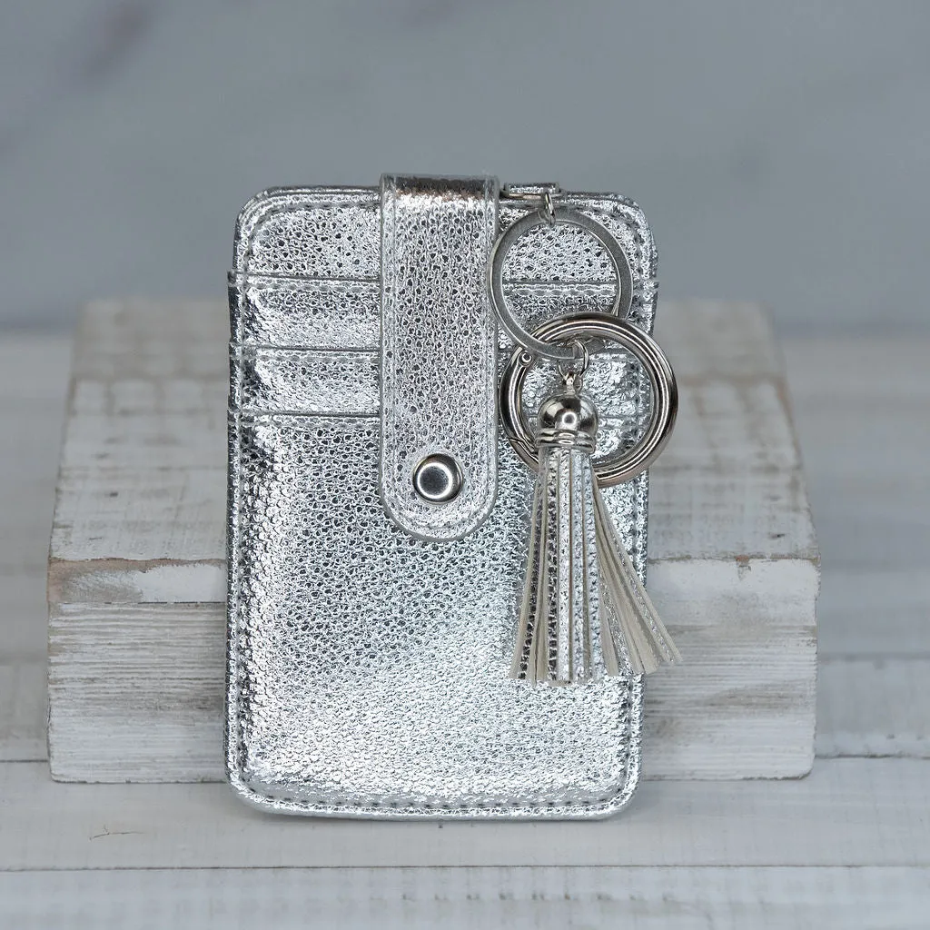 Candace Keychain Card Wallet-Silver