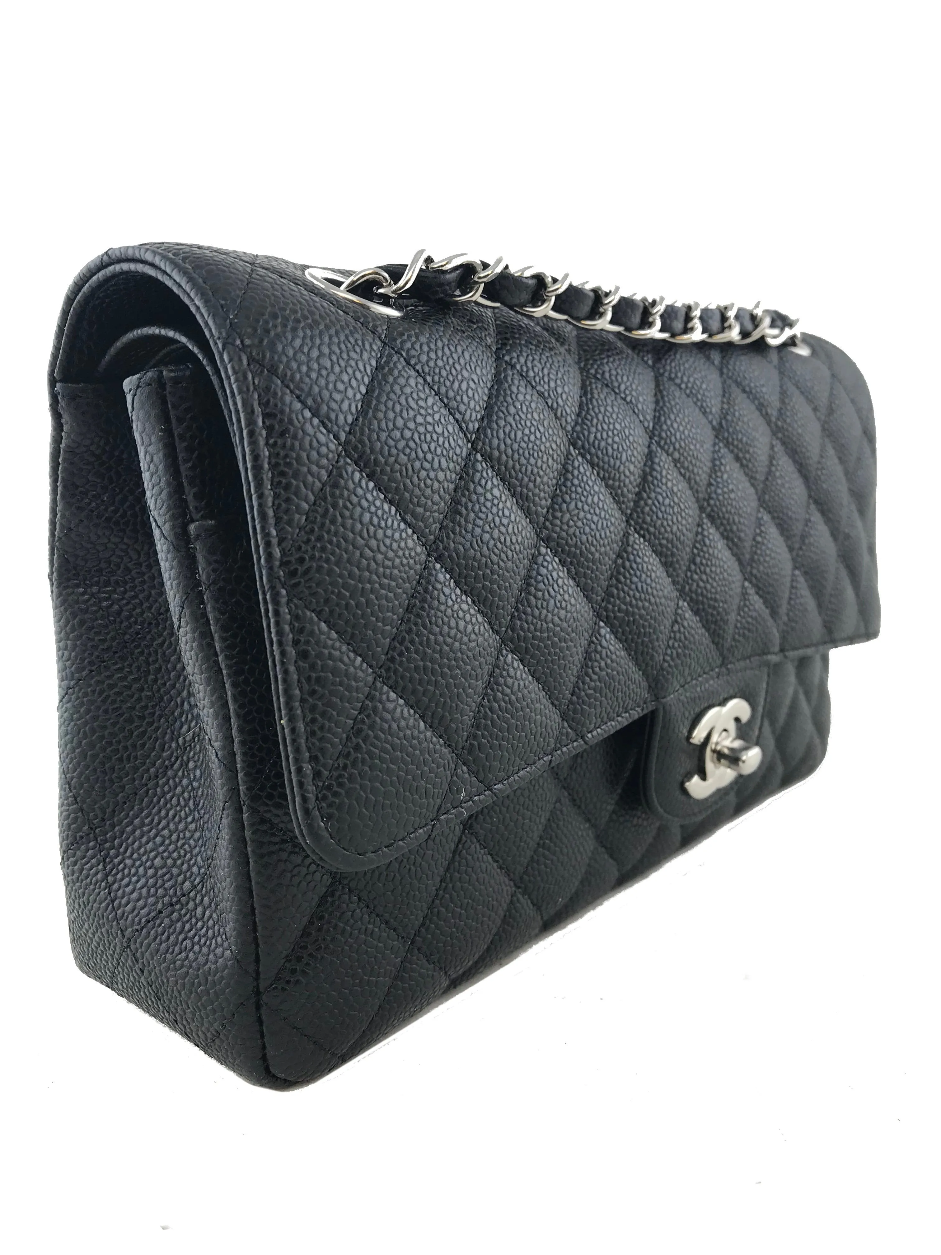 Chanel Quilted Caviar Classic Medium Double Flap Bag