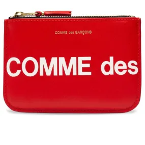 Comme des Garcons Huge Logo Wallet - Red