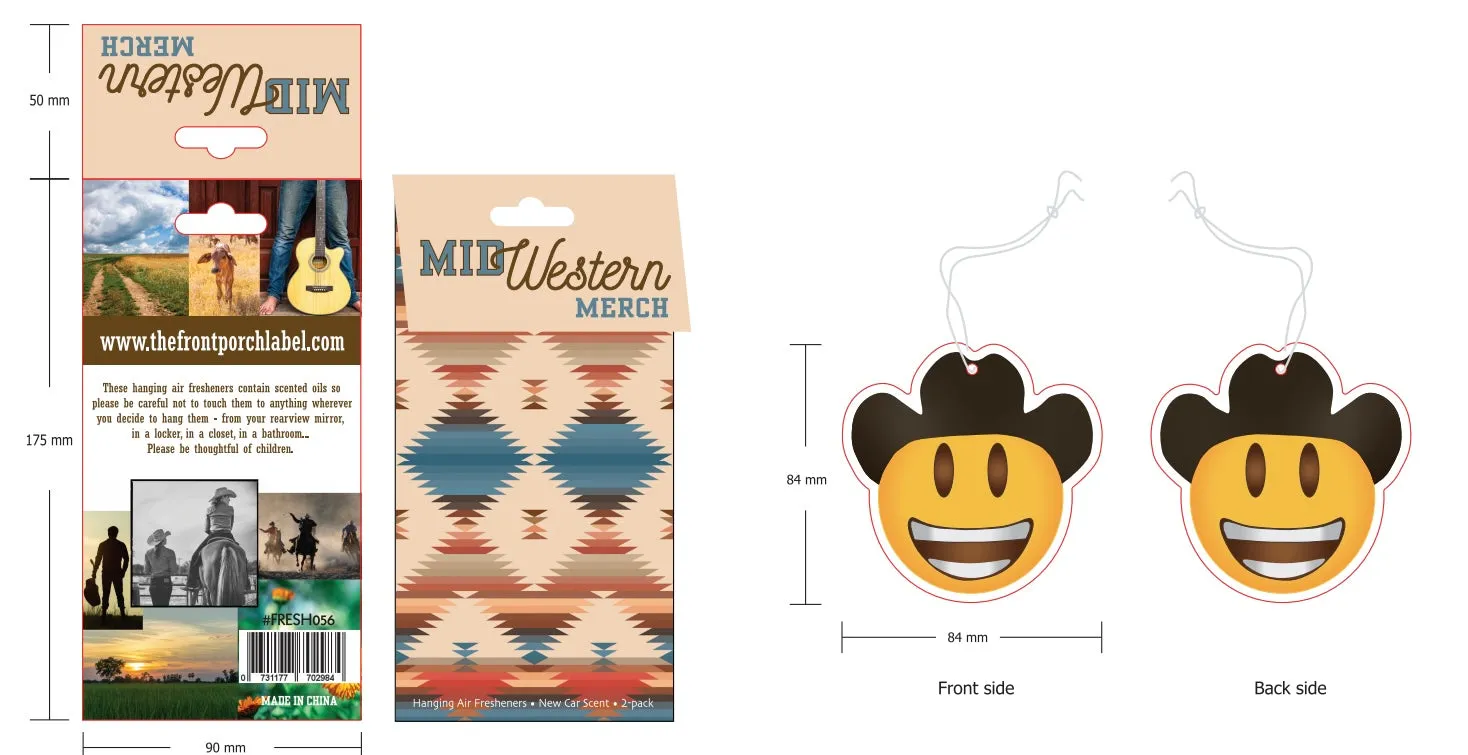 Cowboy Smiley Face Emoji Air Freshener