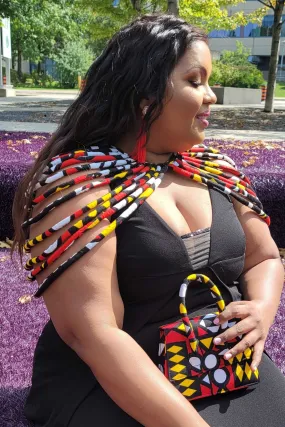 DIARA LAYERED AFRICAN STATEMENT CAPE NECKLACE