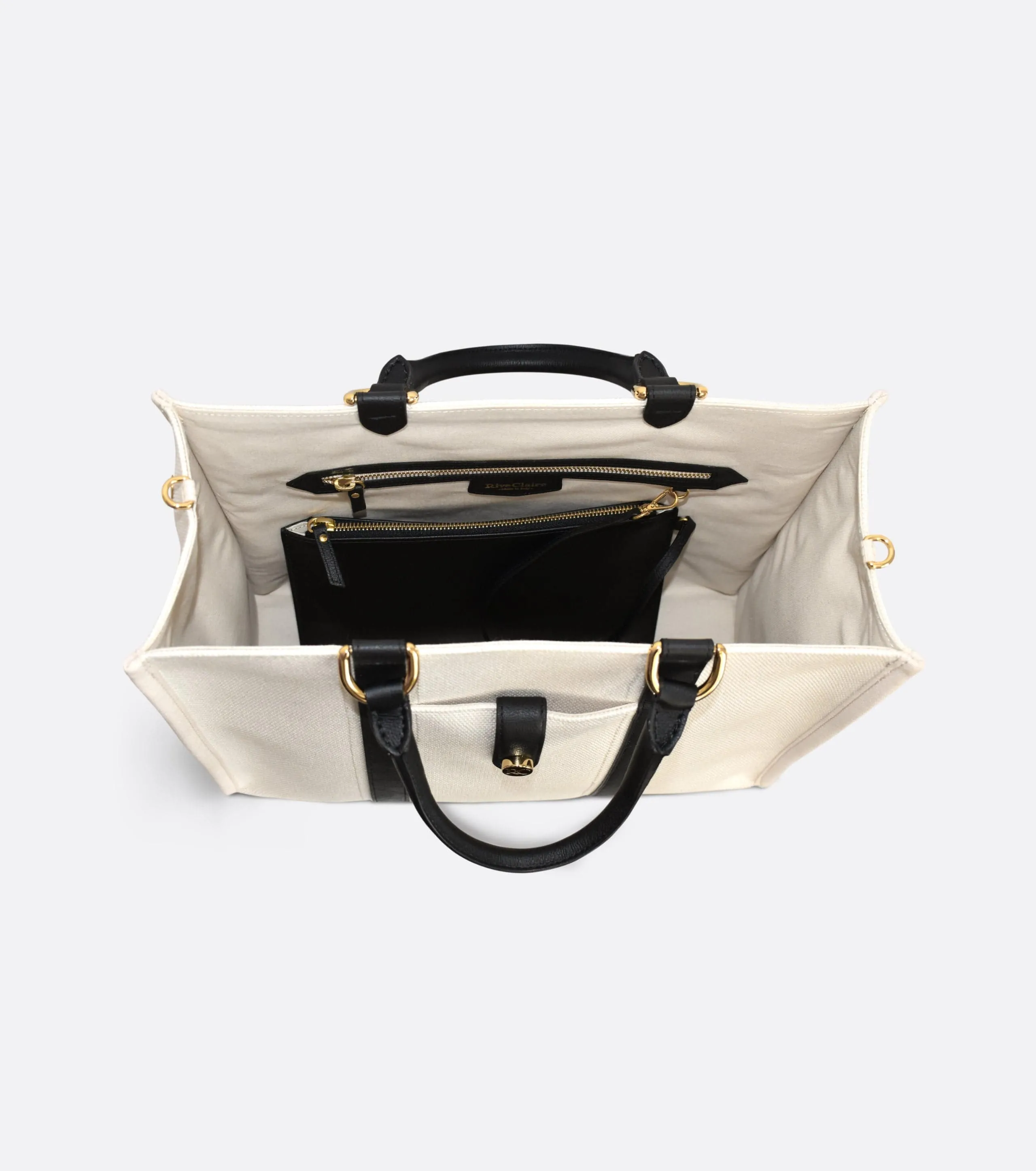 Dune Organic Canvas Tote Bag | Black & White