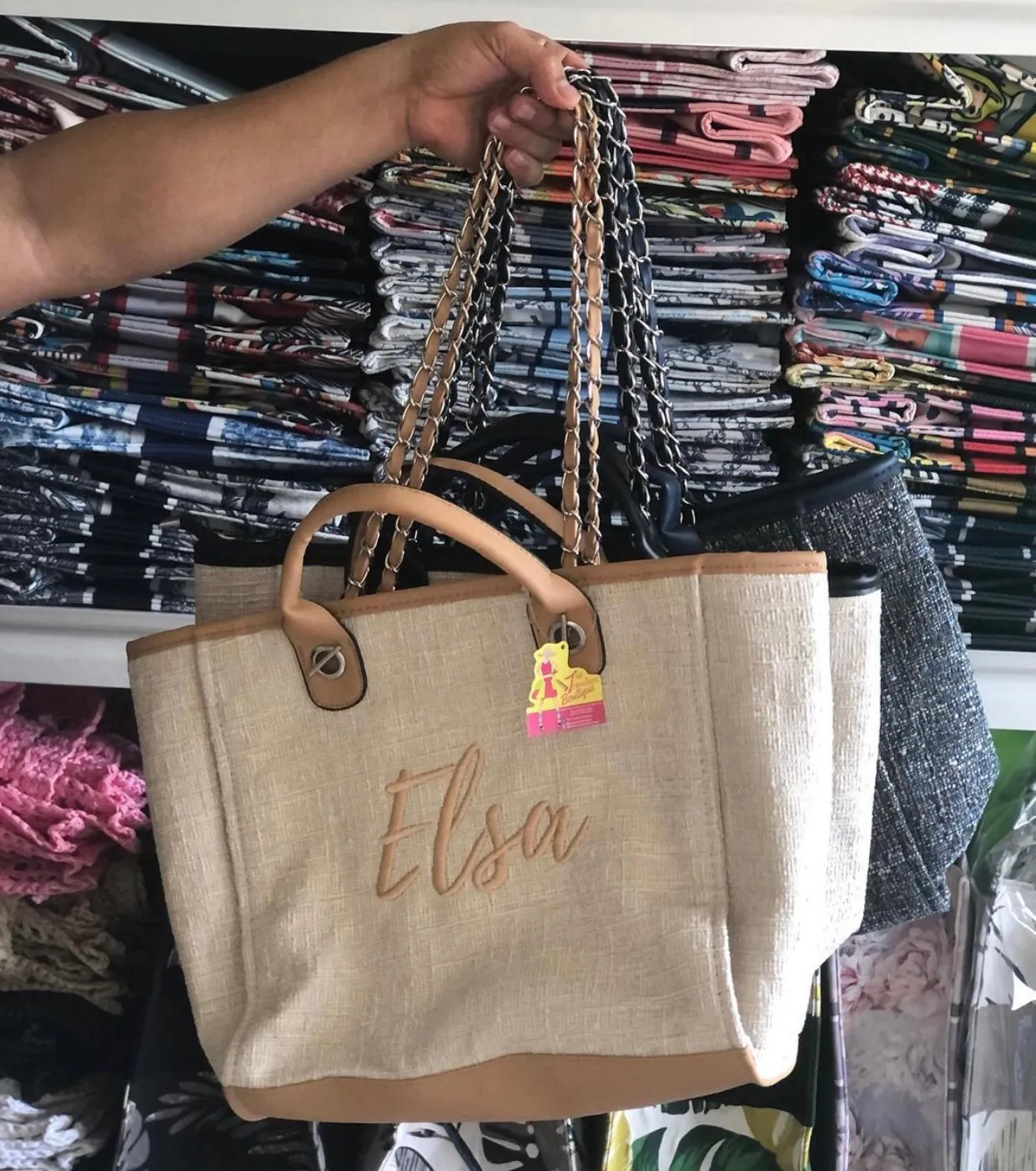 Embroidered Chain Bag