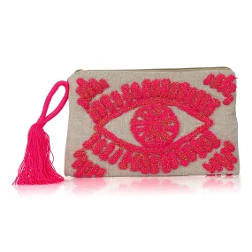 EVIL EYE LINEN POUCH