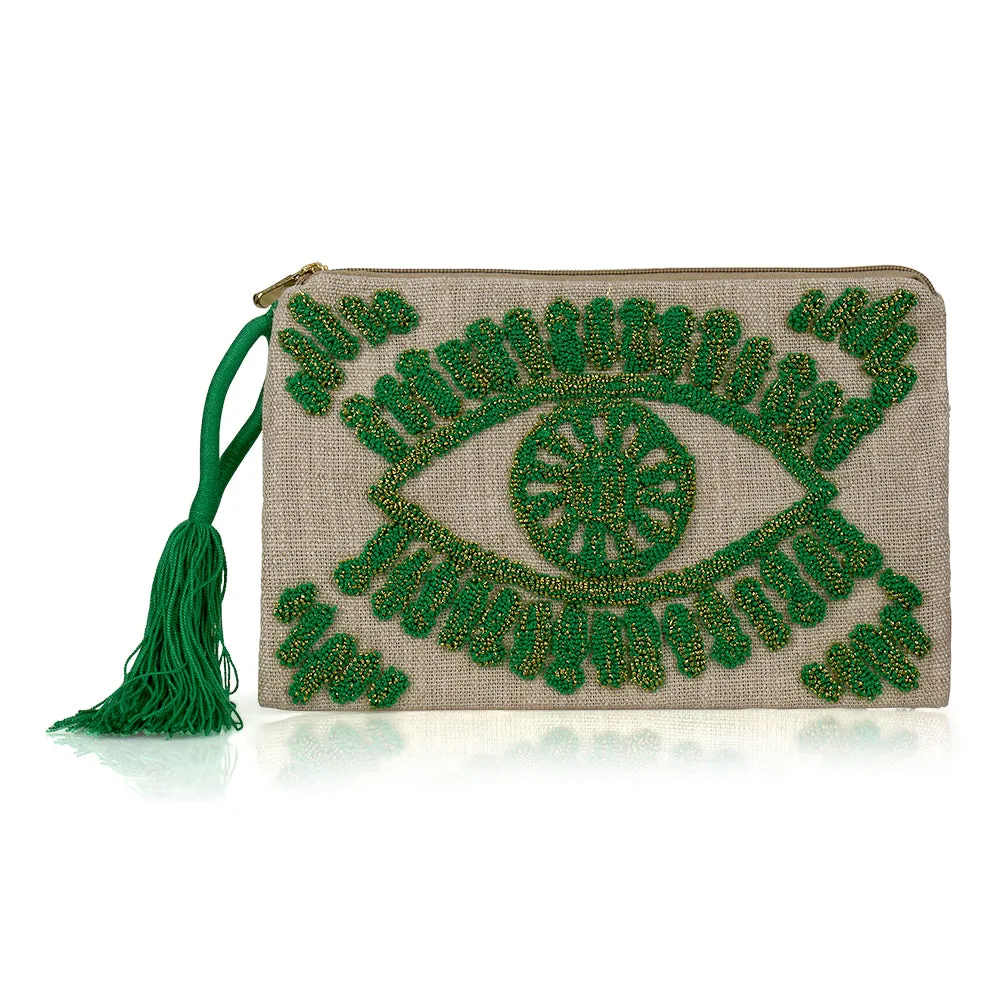 EVIL EYE LINEN POUCH