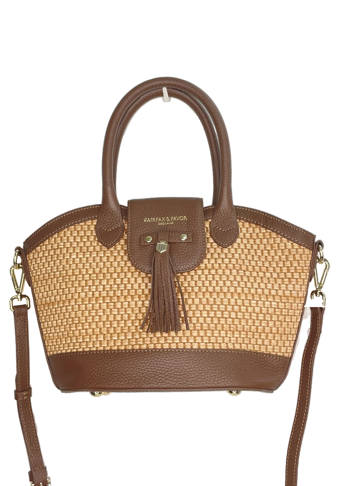 Fairfax & Favor Brown Tan Leather Windsor Basket Bag