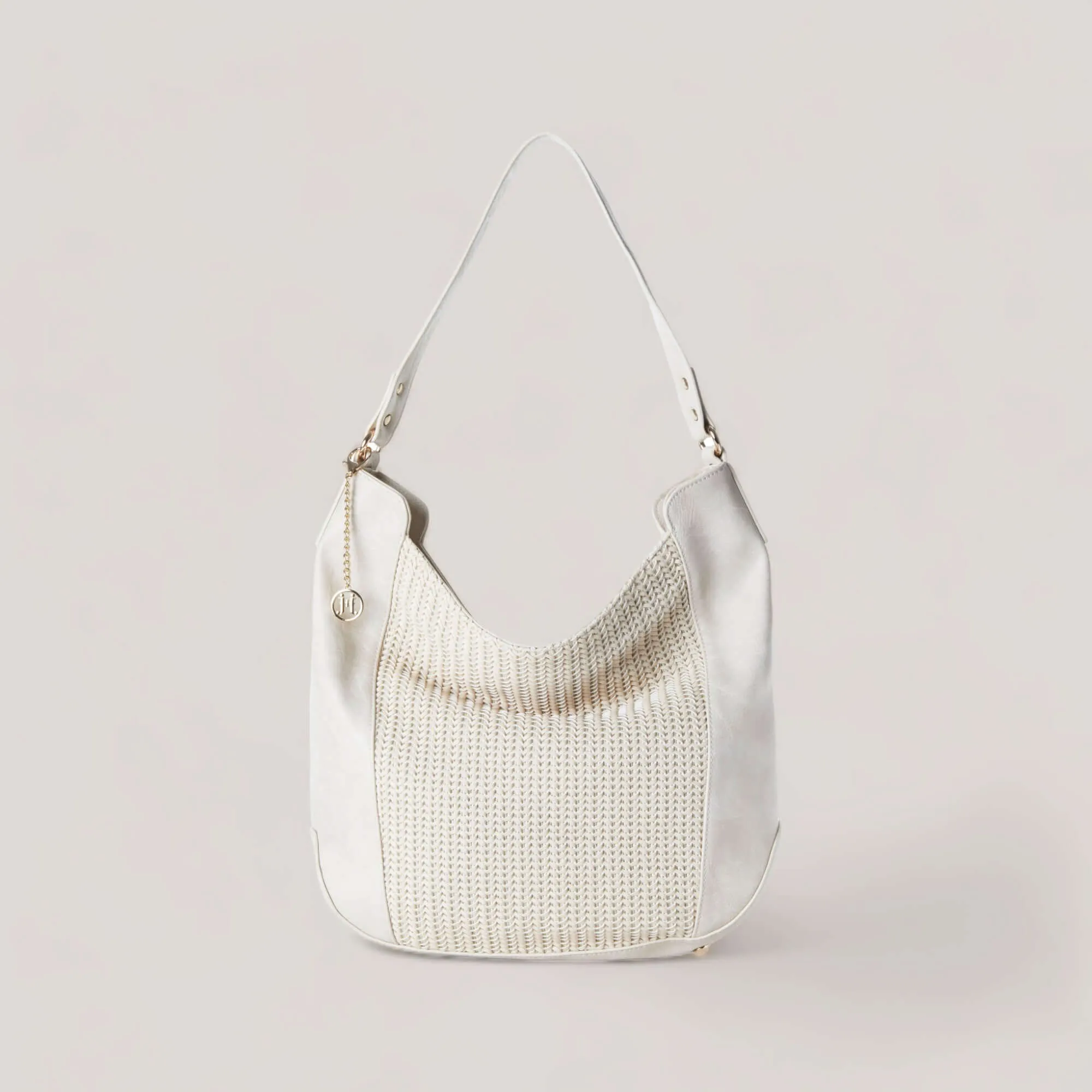 GABRIELLA | Vanilla Chevron Weave Hobo