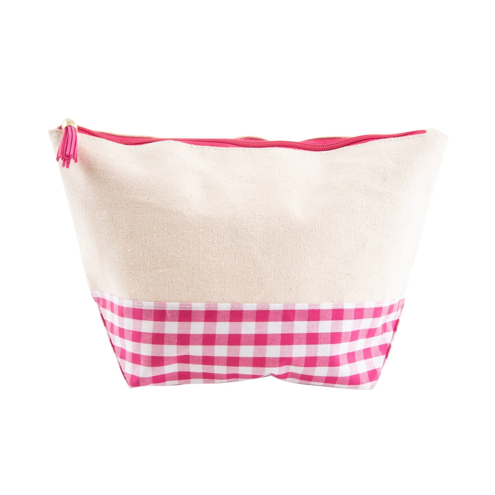 Gingham Cosmetic Zip Pouch