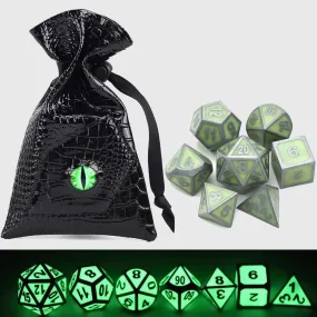 Glow in the Dark Dice With Dragon Eye Bag