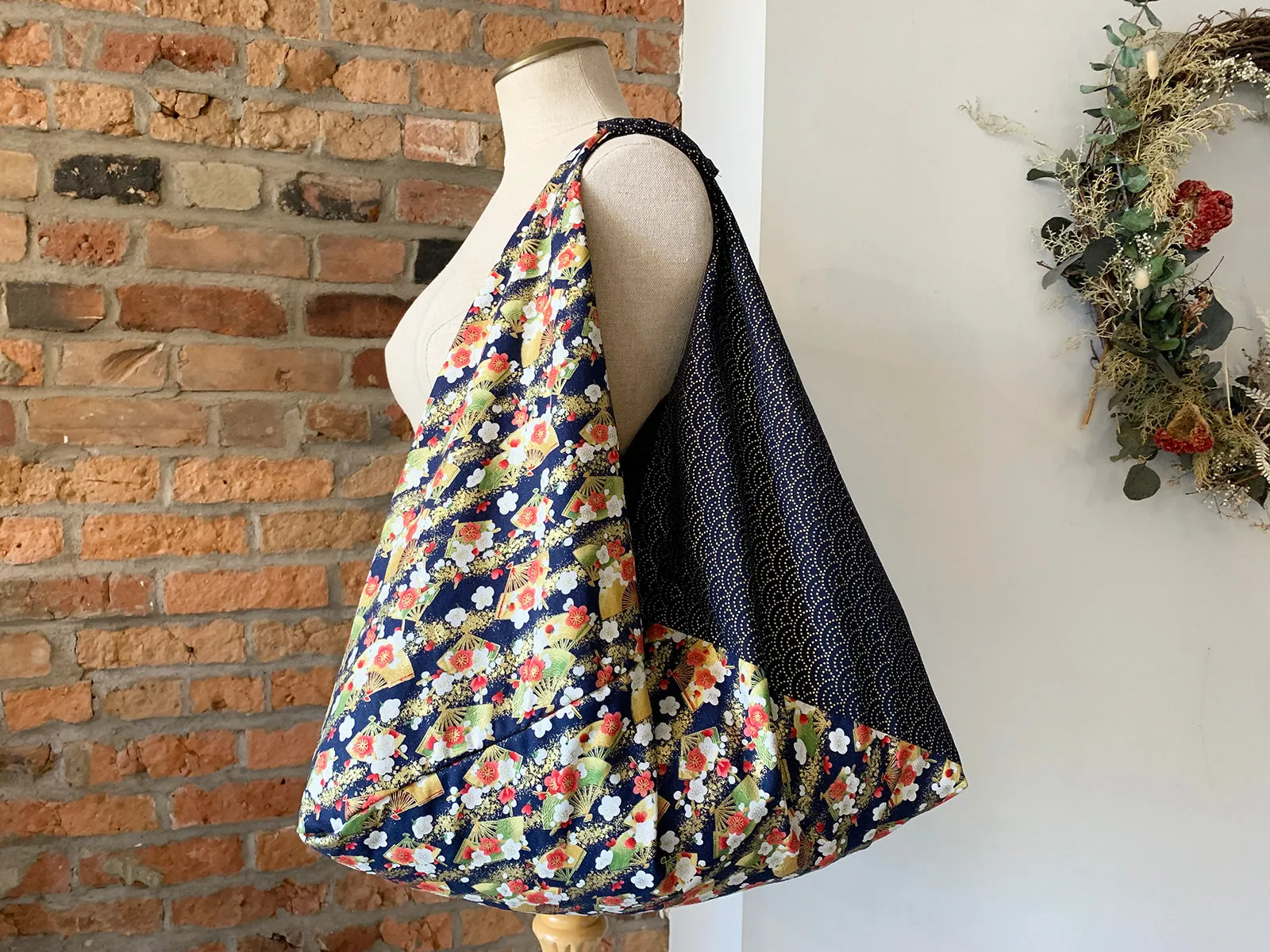 *Handmade* Origami bag | Market bag | Seigaiha x Sensu