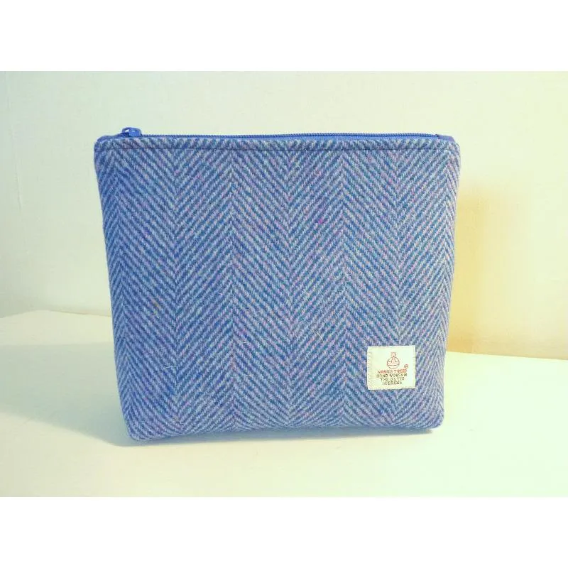 Harris Tweed Cosmetic Bag - Blue Herrinbone