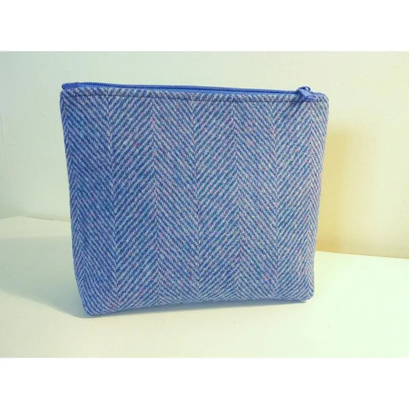 Harris Tweed Cosmetic Bag - Blue Herrinbone