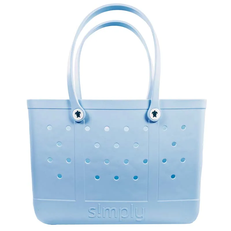 Large Solid Simply Tote Bag in Cool Blue