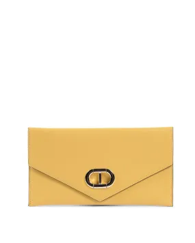 Leather Envelope Clutch Yellow