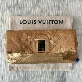 Louis Vuitton Altair Gold Silk Monogram Pochette Bag