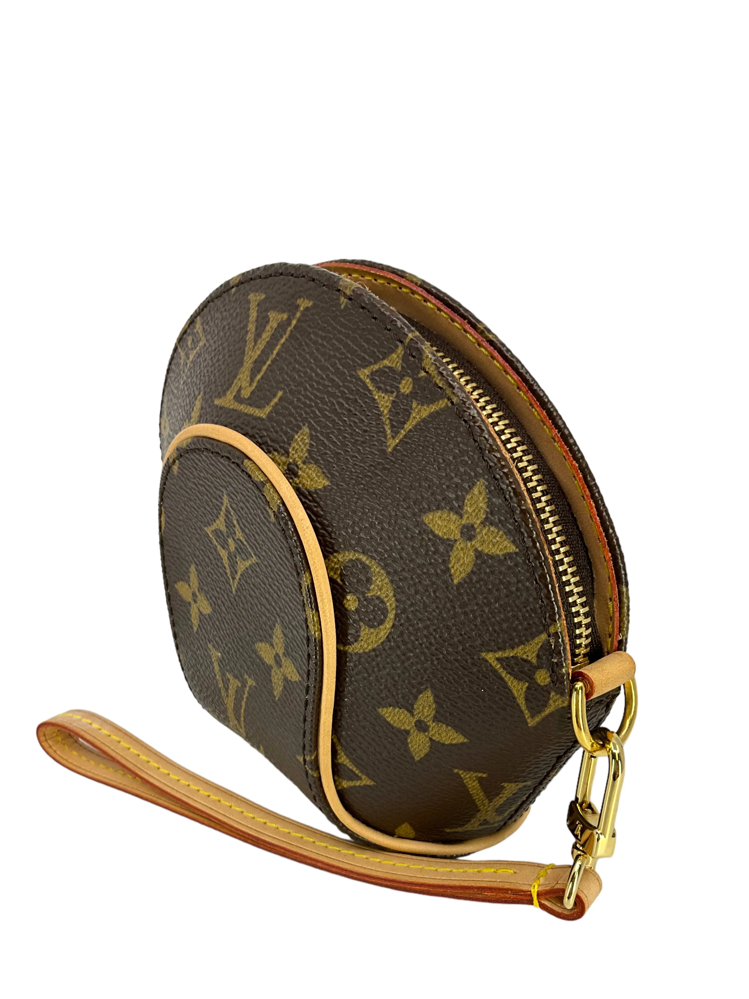 LOUIS VUITTON Monogram Canvas Mini Ellipse Wristlet Clutch Bag