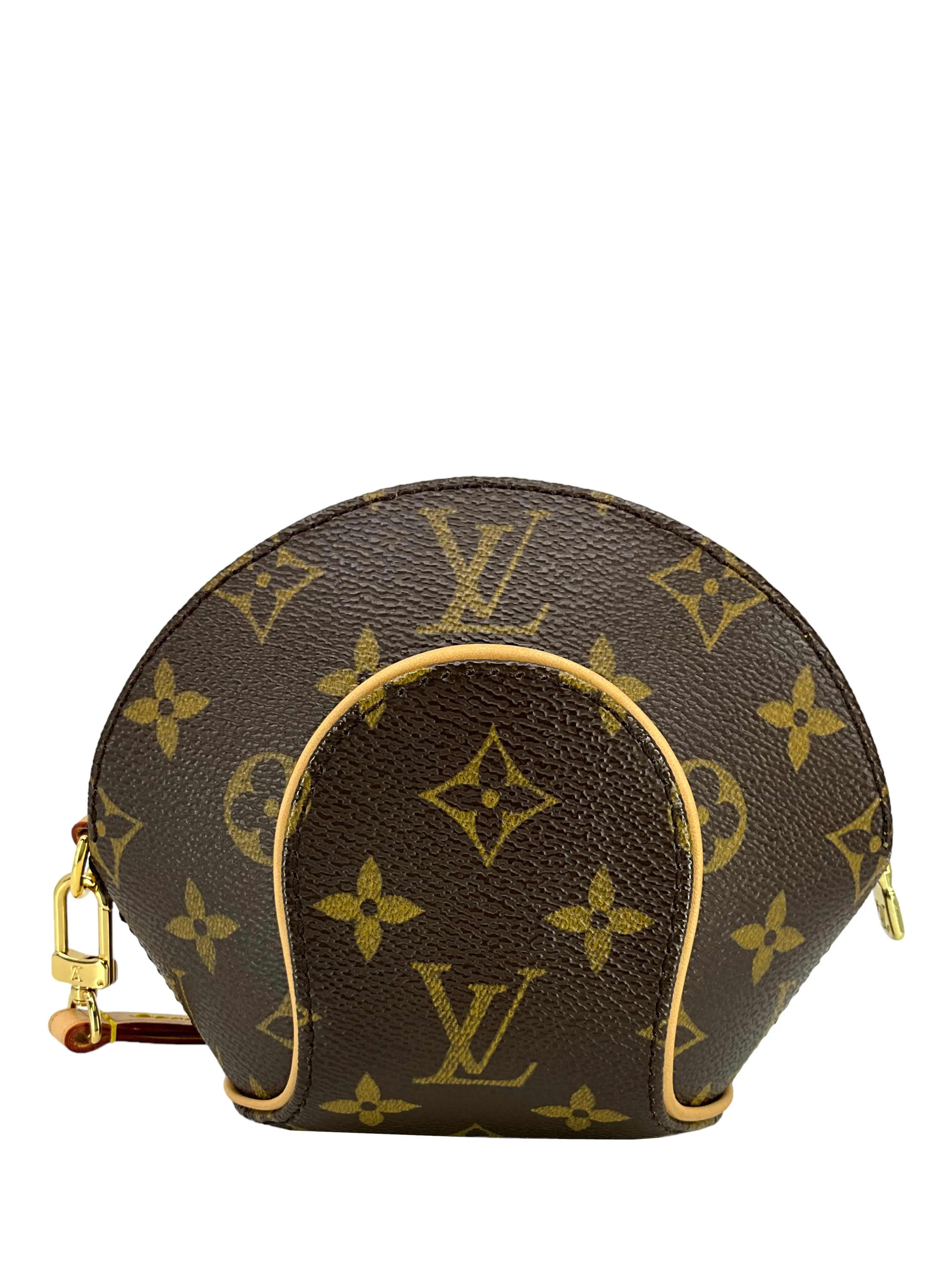 LOUIS VUITTON Monogram Canvas Mini Ellipse Wristlet Clutch Bag