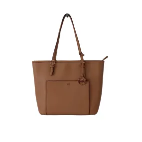 Michael Kors Tan Saffiano Leather Front Pocket Tote | Gently Used |