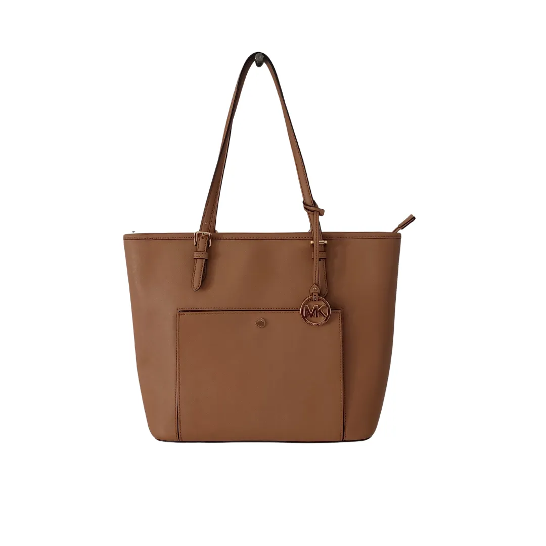 Michael Kors Tan Saffiano Leather Front Pocket Tote | Gently Used |