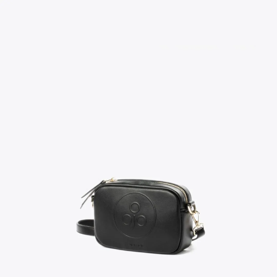 Mimi Recycled Vegan Leather Crossbody Camera Bag | Black