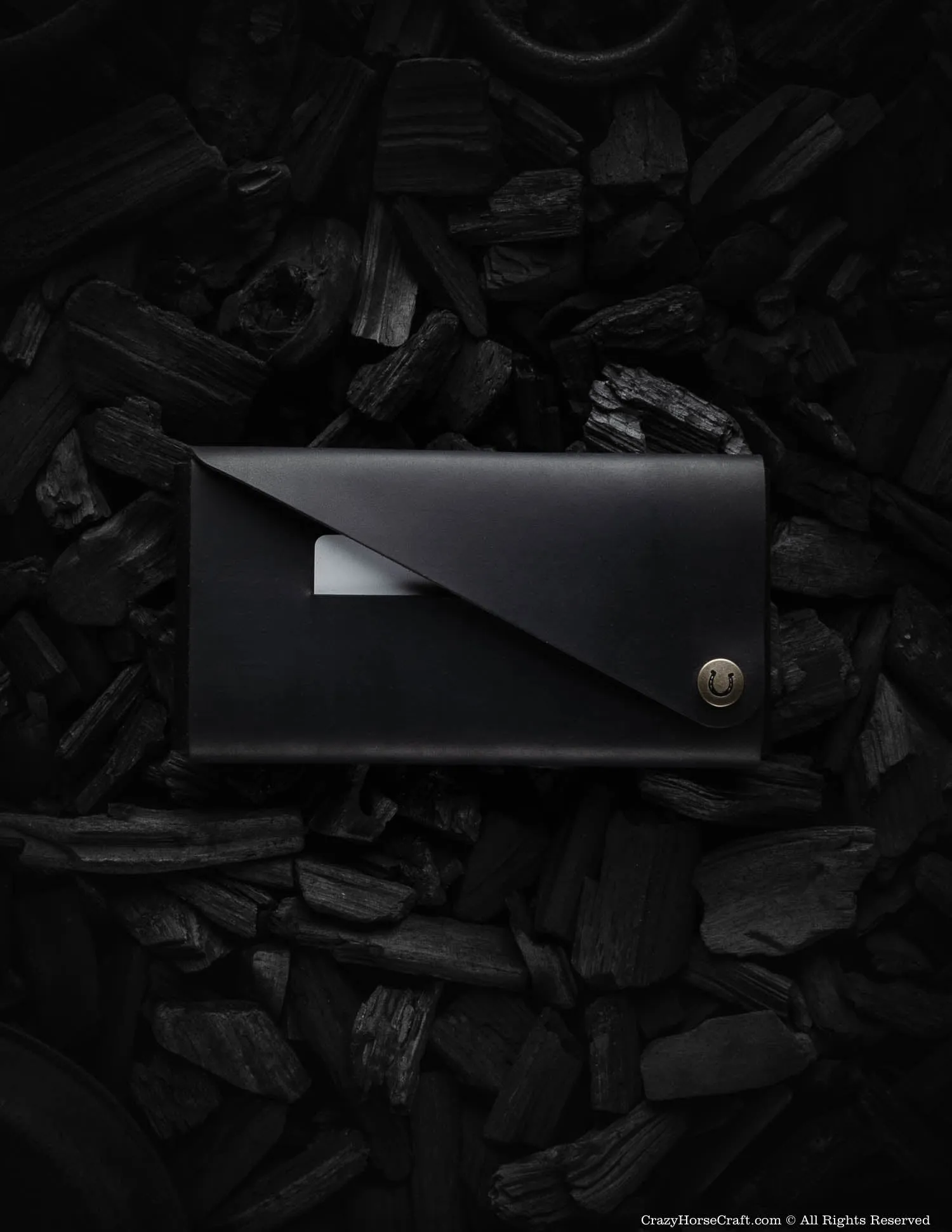 Minimalist Leather Wallet / Phone Case | Carbon Black